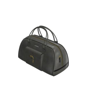 Side view of model Merion, grey and black painted full grain leather with gold hardware Golf BespokeShoes