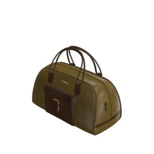 Side view of model Friar's Head, olive painted full grain and dark brown painted calf with gold hardware Golf BespokeShoes
