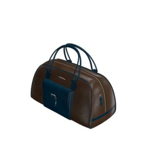 Side view of model Pinehurst, dark brown and navy blue painted full grain leather with niquel hardware Golf BespokeShoes