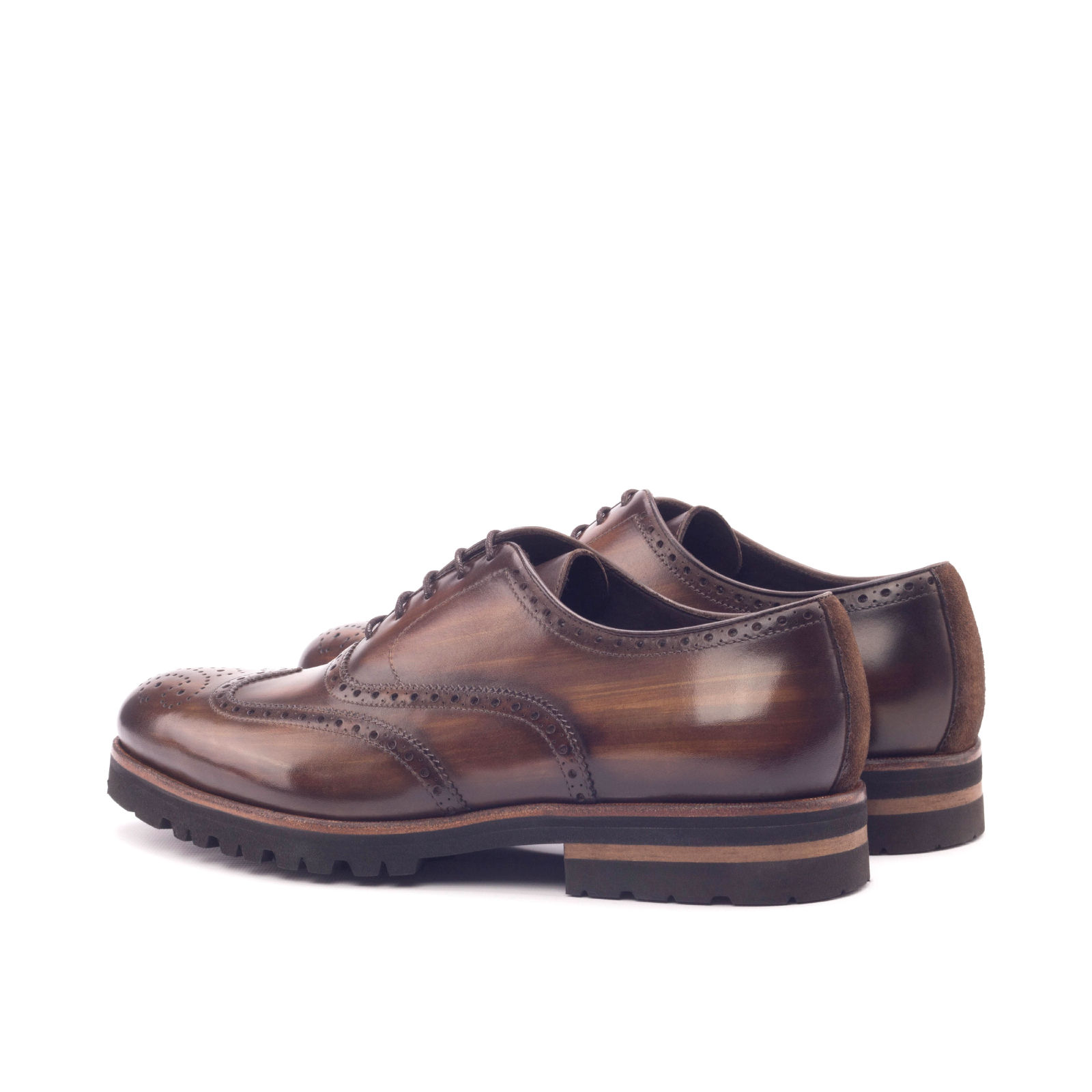 Bottom view of model Jalen, lux suede,crust patina Golf BespokeShoes