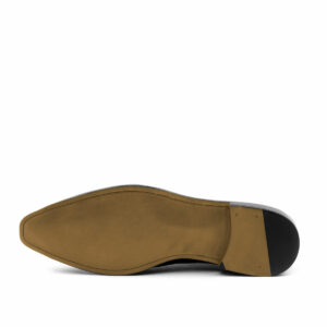 Side view of model Lennie , lux suede,painted calf Golf BespokeShoes