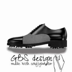 View of model Aristide, exclusive leather and fabric golf shoes Model Oxford - Aristide Golf BespokeShoes