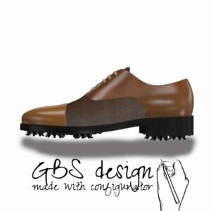 View of model Arturo, exclusive leather and fabric golf shoes Model Oxford - Arturo Golf BespokeShoes