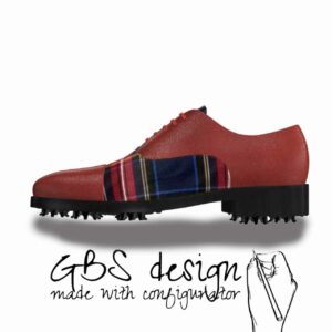 View of model Roberto, exclusive leather and fabric golf shoes Model Oxford - Roberto Golf BespokeShoes