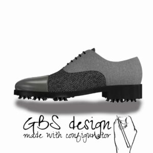 View of model Zach, exclusive leather and fabric golf shoes Model Oxford - Zach Golf BespokeShoes